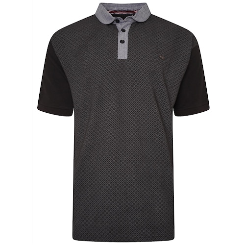 KAM Premium Pique Detailed Polo Shirt Black